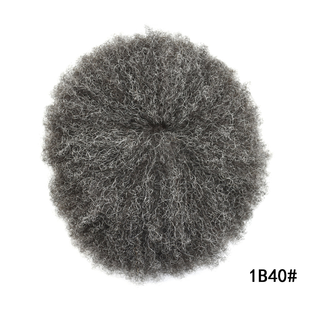 SINGA HAIR Afro Toupee For Black Men Human Hair Replacement System Units 0.12mm Durable Full Poly Skin Mens Hairpiece African American Mens Weave Hair Units
