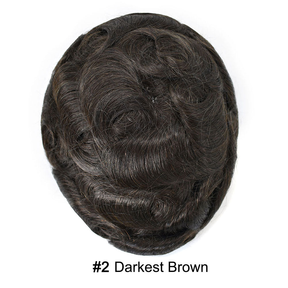 SINGA HAIR Mens Real Human Hair Replacement System Swiss Lace Toupee For Men Hairpiece Breathable Bleached Knot Natural Hairline