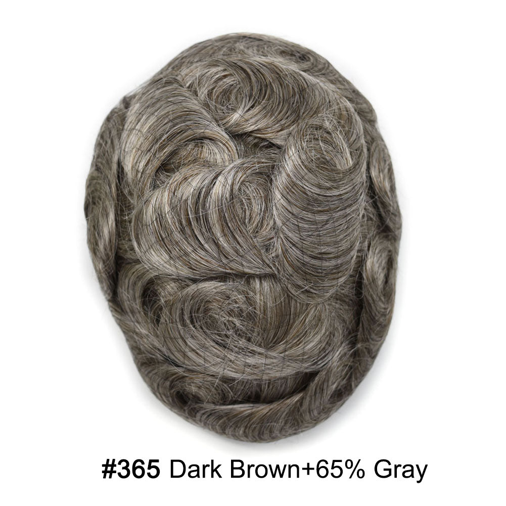 SINGA HAIR Toupee for Men Real Human Hair Piece French Lace Mens Hairpiece NPU Poly Coating Breathable Mens Toupee Hair Replacement System Natural Hairline
