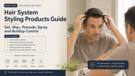 Man applying a small amount of styling product to a natural hair system