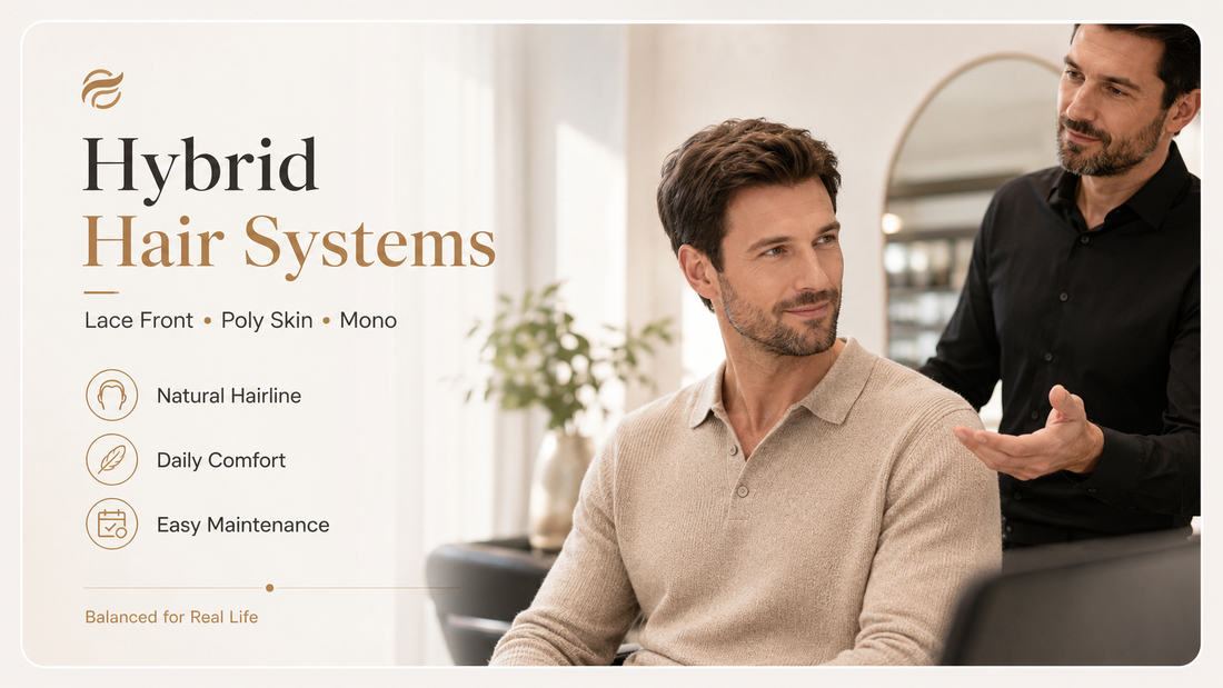 Hybrid Hair Systems for Men: Why Lace Front, Poly Skin & Mono Bases Are Growing in 2026
