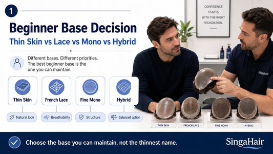 Beginner comparing thin skin lace mono and hybrid hair system priorities