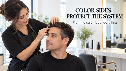 salon consultation coloring natural side hair while protecting hair system