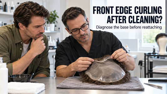 hair system front edge curling after cleaning diagnosis