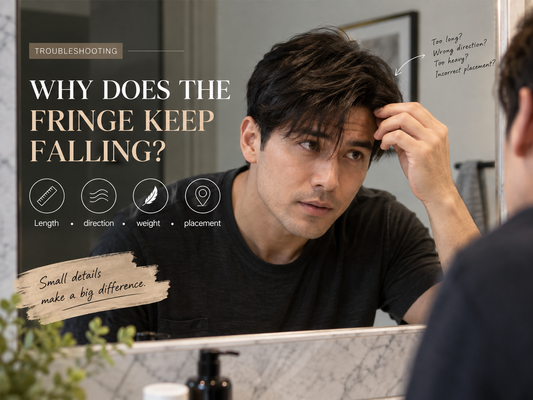 hair system fringe falling into eyes troubleshooting