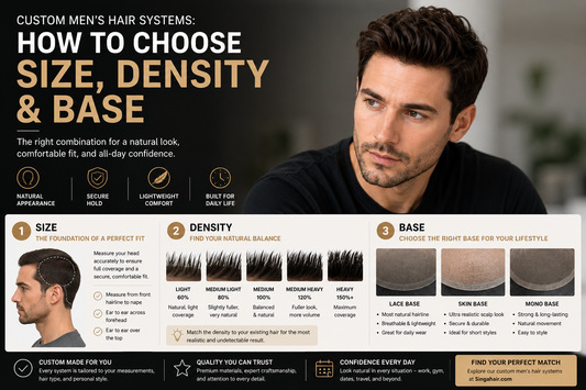 Custom Men's Hair Systems: How to Choose Size, Density & Base