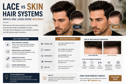 Lace vs Skin Hair Systems: Which One Looks More Natural?