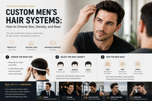 Custom Men's Hair Systems: How to Choose Size, Density, and Base