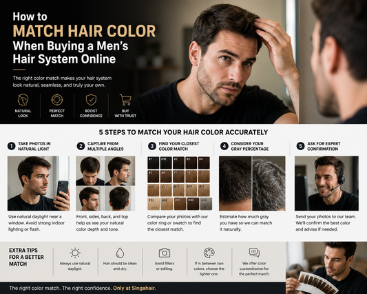 How to Match Hair Color When Buying a Men's Hair System Online