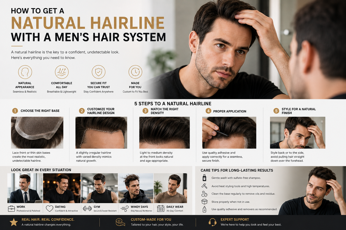 How to Get a Natural Hairline with a Men's Hair System