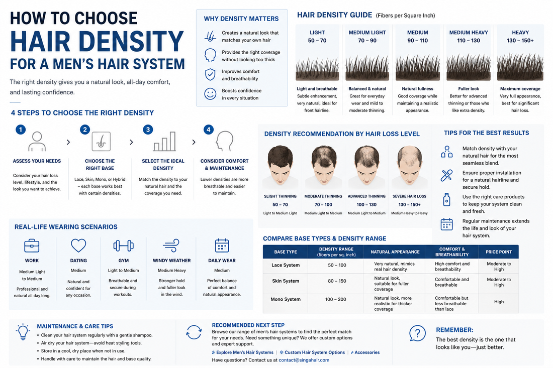 How to Choose Hair Density for a Men's Hair System