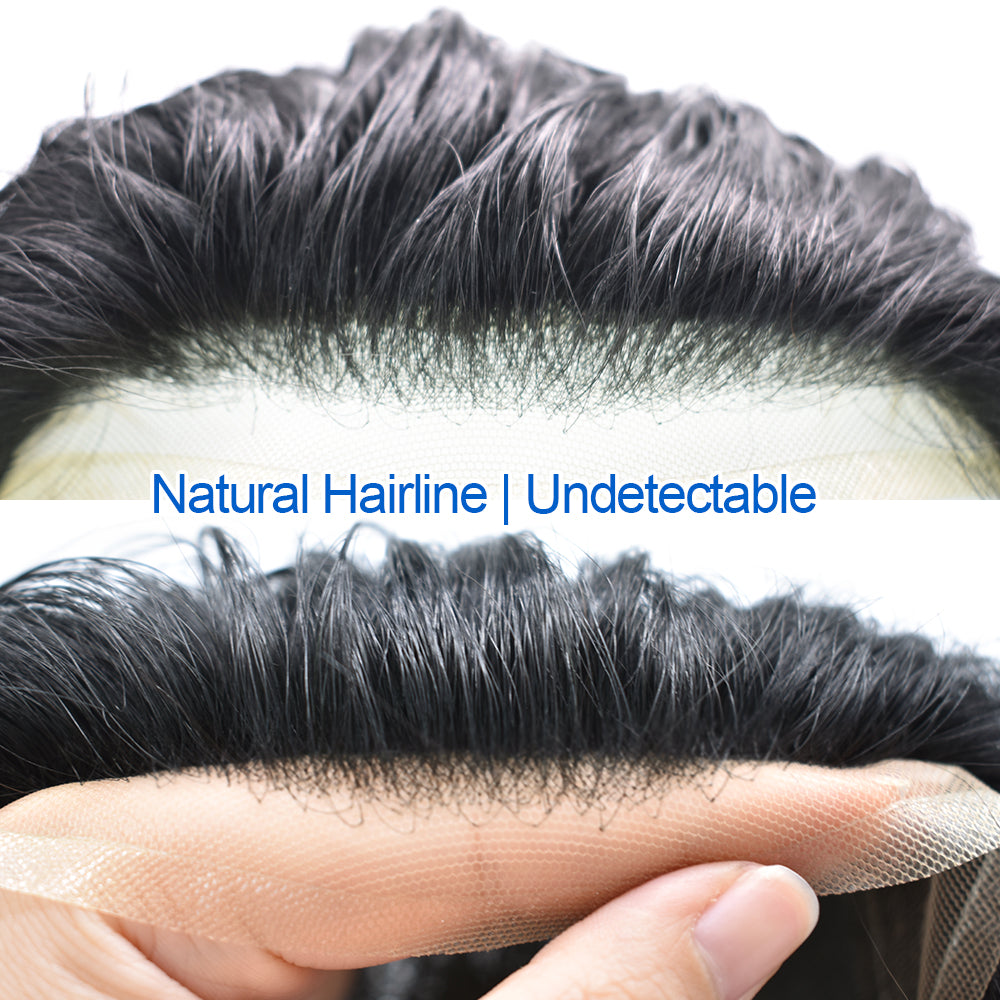SINGA HAIR Mens Toupee Hair Pieces Invisible French Lace Hair Systems For Men