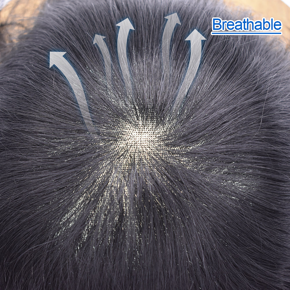 SINGA HAIR Mens Toupee Hair Pieces Invisible French Lace Hair Systems For Men