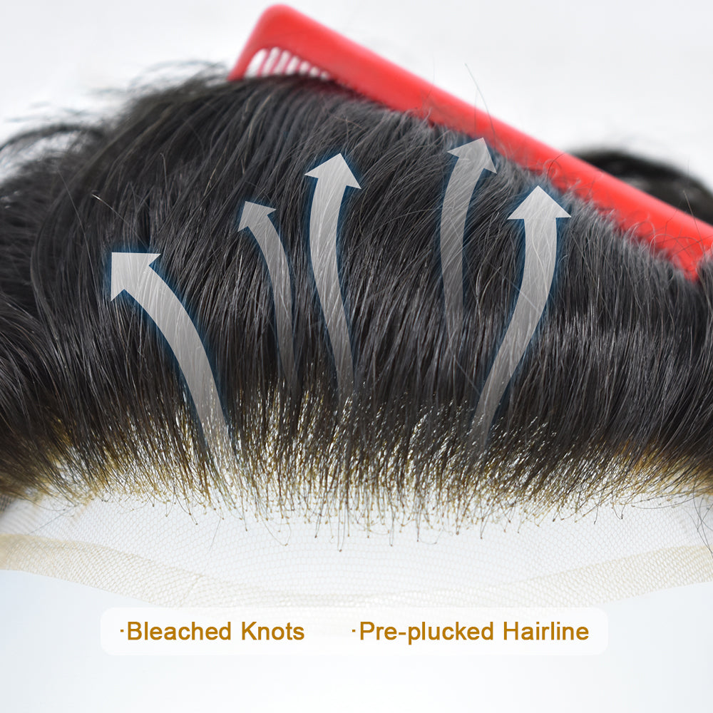 SINGA HAIR Mens Toupee Hair Pieces Invisible French Lace Hair Systems For Men