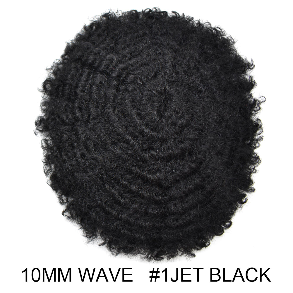 SINGA HAIR Thin Skin PU Afro Toupee for Black Men Hair Units for African American Men Hair System Afro Brazilian Hair Replacement System