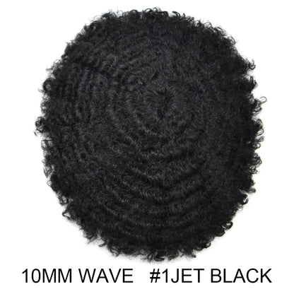 SINGA HAIR Thin Skin PU Afro Toupee for Black Men Hair Units for African American Men Hair System Afro Brazilian Hair Replacement System