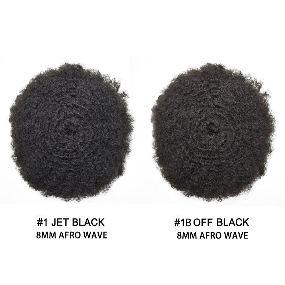 SINGA HAIR Afro Toupee for Black Men Real Human Hair Pieces Fine Monofilament with Poly Coated NPU Around Kinky Curly Man Weave Hair Units for Black Men