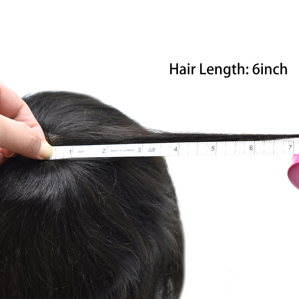 SINGA HAIR US Stock 0.06mm Ultra Thin Skin Hair System for Men V-Looped Knots Mens Hairpieces Toupee for Men