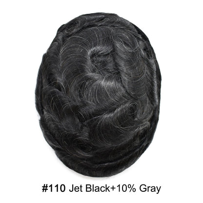 SINGA HAIR US Stock 0.06mm Ultra Thin Skin Hair System for Men V-Looped Knots Mens Hairpieces Toupee for Men