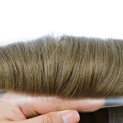 SINGA HAIR US Stock Human Hairpiece French Lace Mens Toupee Poly Skin Around Mens Hair System