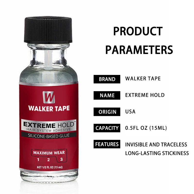 Extreme Hold Glue Adhesive Soft Bond Lace Poly Hair Replacement System Front Bonding Weave Wigs Active Hair System Hairpiece Super Bold Hold Adhesive Liquid Glue 0.5 Oz