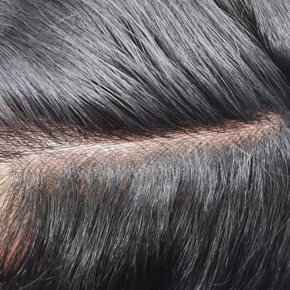 SINGA HAIR US Stock 0.06mm Ultra Thin Skin Hair System for Men V-Looped Knots Mens Hairpieces Toupee for Men