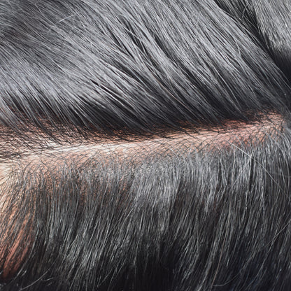 SINGA HAIR US Stock 0.06mm Ultra Thin Skin Hair System for Men V-Looped Knots Mens Hairpieces Toupee for Men