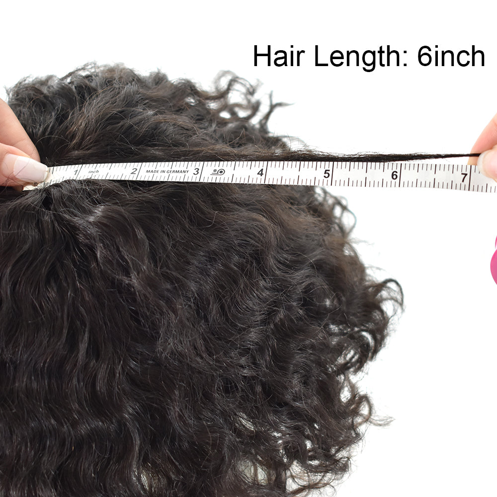 SINGA HAIR Afro Toupee For Black Men Human Hair Replacement System Units 0.12mm Durable Full Poly Skin Mens Hairpiece African American Mens Weave Hair Units