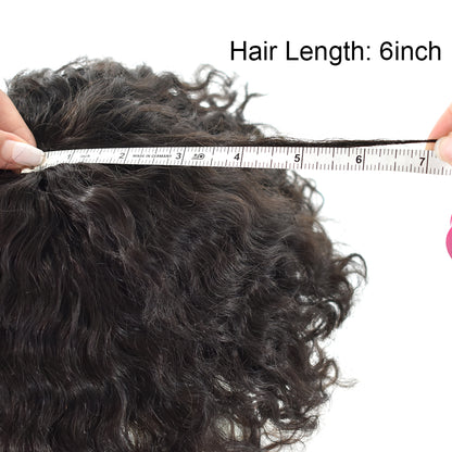 SINGA HAIR Afro Toupee For Black Men Human Hair Replacement System Units 0.12mm Durable Full Poly Skin Mens Hairpiece African American Mens Weave Hair Units