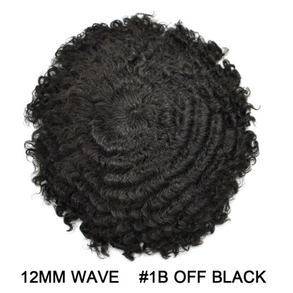 SINGA HAIR Thin Skin PU Afro Toupee for Black Men Hair Units for African American Men Hair System Afro Brazilian Hair Replacement System