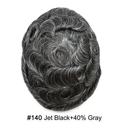 SINGA HAIR US Stock 0.06mm Ultra Thin Skin Hair System for Men V-Looped Knots Mens Hairpieces Toupee for Men
