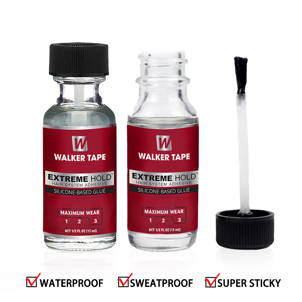 Extreme Hold Glue Adhesive Soft Bond Lace Poly Hair Replacement System Front Bonding Weave Wigs Active Hair System Hairpiece Super Bold Hold Adhesive Liquid Glue 0.5 Oz