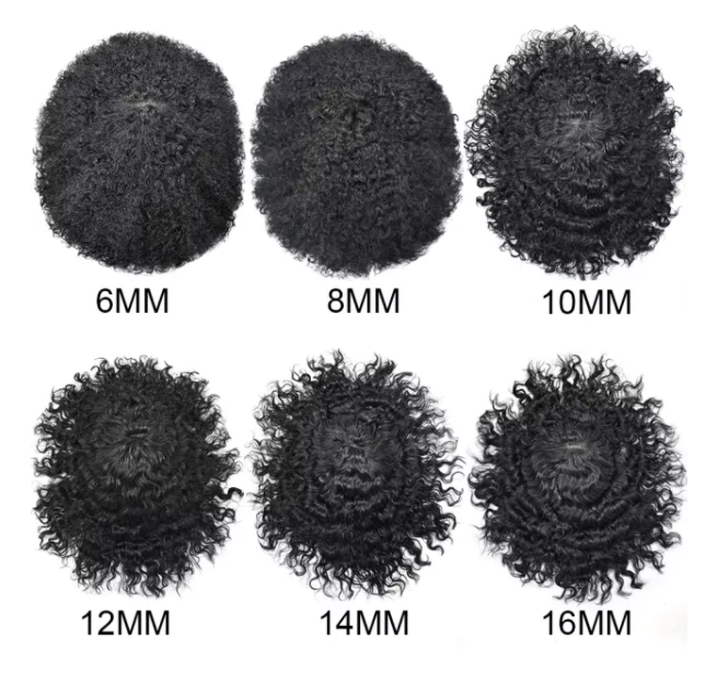 SINGA HAIR Afro Toupee For Black Men Human Hair Replacement System Units 0.12mm Durable Full Poly Skin Mens Hairpiece African American Mens Weave Hair Units