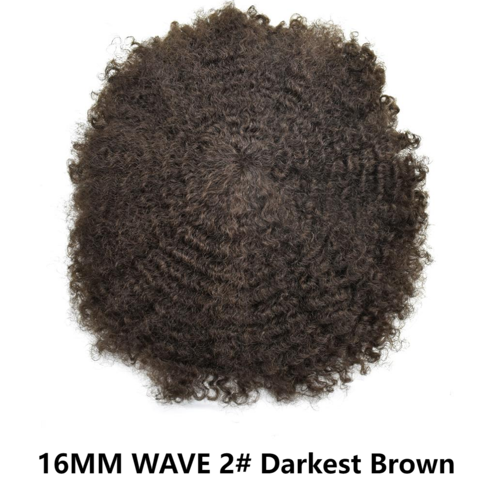 SINGA HAIR Afro Toupee For Black Men Human Hair Replacement System Units 0.12mm Durable Full Poly Skin Mens Hairpiece African American Mens Weave Hair Units
