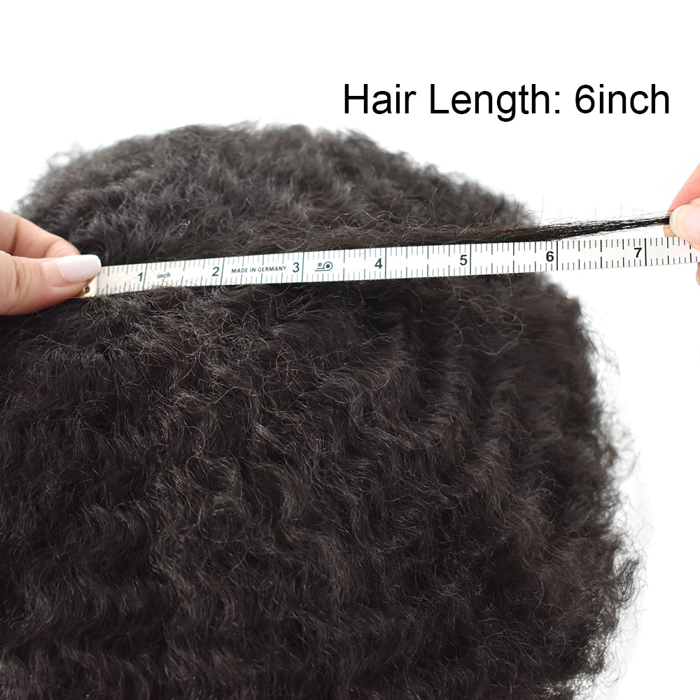SINGA HAIR US STOCK Afro Curly Toupee For Black Men Full Swiss Super Welded Lace Hair Units for African American Men Hairpieces