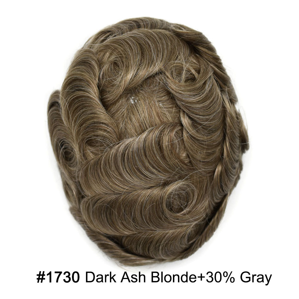 SINGA HAIR Hair System For Men Soft Welded Lace Base Front Human Hairpiece Bleached Knot Natural Hairline Hair System