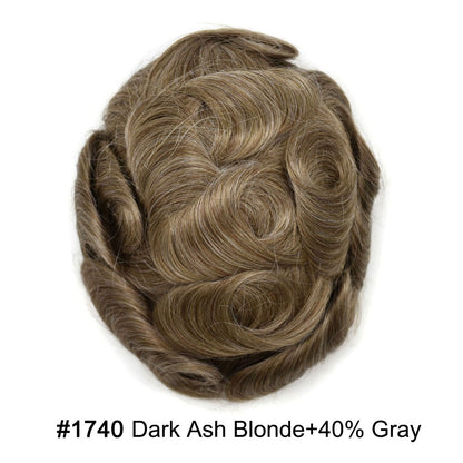 SINGA HAIR Hair System For Men Soft Welded Lace Base Front Human Hairpiece Bleached Knot Natural Hairline Hair System