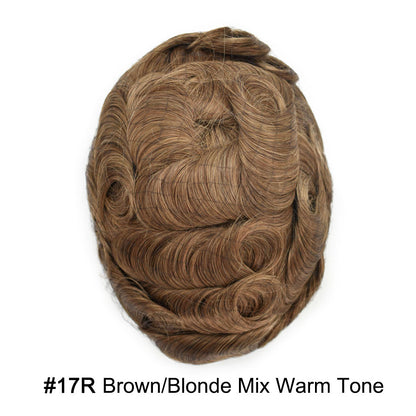 SINGA HAIR Toupee for Men Real Human Hair Piece French Lace Mens Hairpiece NPU Poly Coating Breathable Mens Toupee Hair Replacement System Natural Hairline