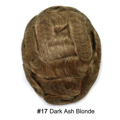 SINGA HAIR Toupee for Men Real Human Hair Piece French Lace Mens Hairpiece NPU Poly Coating Breathable Mens Toupee Hair Replacement System Natural Hairline