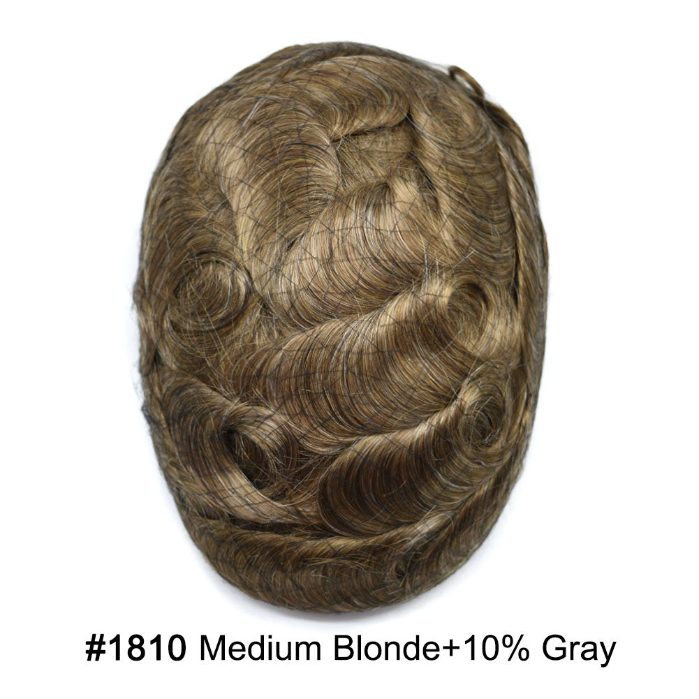 SINGA HAIR Hair System For Men Soft Welded Lace Base Front Human Hairpiece Bleached Knot Natural Hairline Hair System