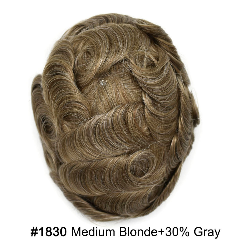 SINGA HAIR Hair System For Men Soft Welded Lace Base Front Human Hairpiece Bleached Knot Natural Hairline Hair System
