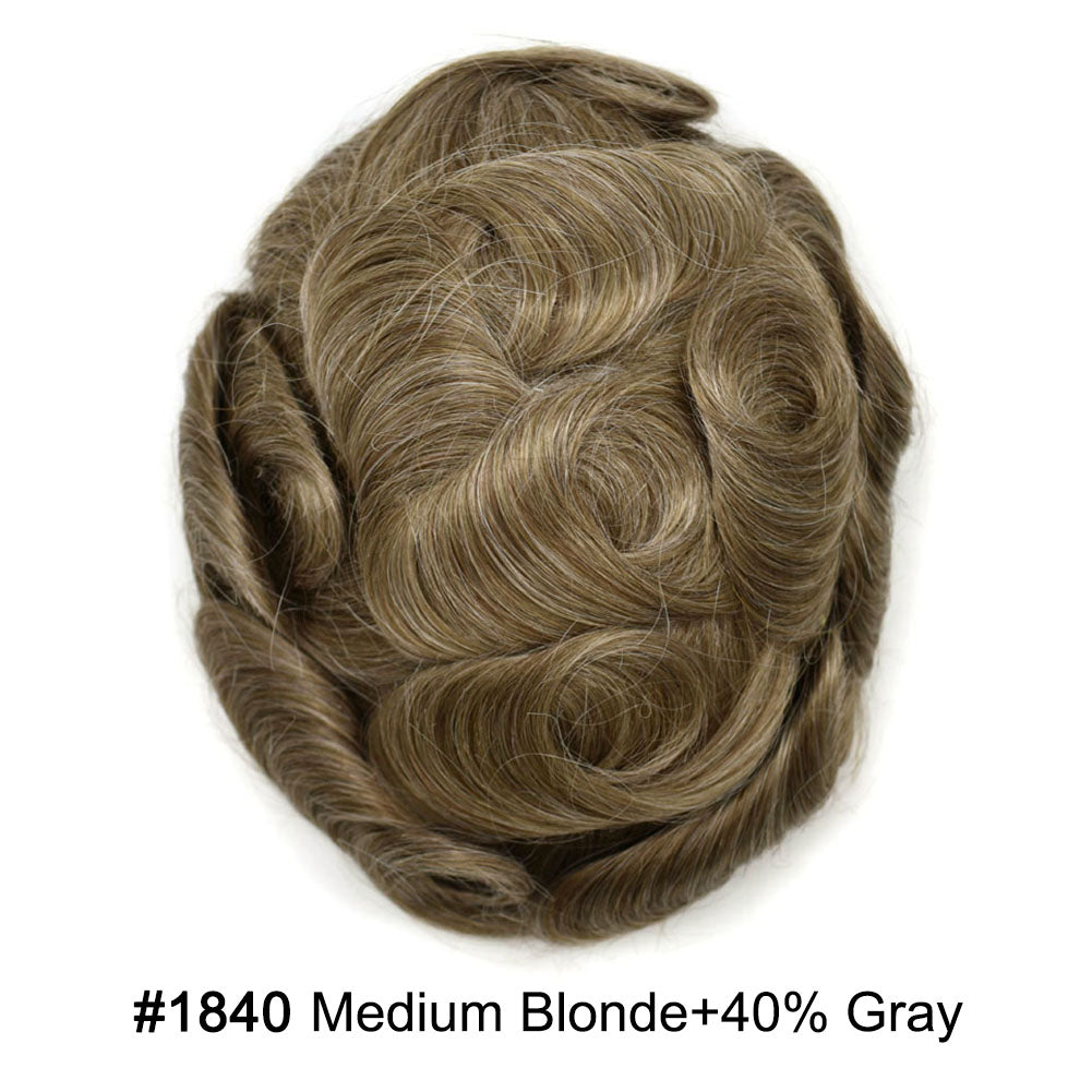 SINGA HAIR Hair System For Men Soft Welded Lace Base Front Human Hairpiece Bleached Knot Natural Hairline Hair System