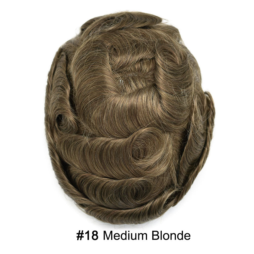SINGA HAIR Toupee for Men Real Human Hair Piece French Lace Mens Hairpiece NPU Poly Coating Breathable Mens Toupee Hair Replacement System Natural Hairline