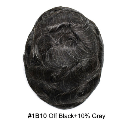 SINGA HAIR Toupee Hair for Men Real Human Hair  Super Fine Welded Mono Durable and Breathable Hairpieces for Men Bleached Knot Hair System