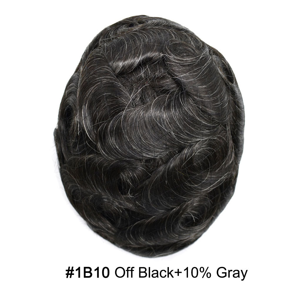 SINGA HAIR Mens Toupee Hair Pieces Lace Front Hair Unit Durable Fine Monofilament Hair Systems For Men Bleached Knots Natural Hairline