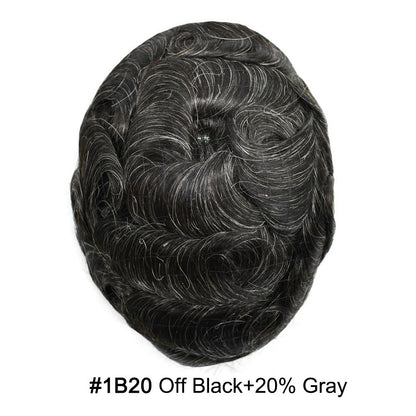 SINGA HAIR Toupee for Men Real Human Hair Piece French Lace Mens Hairpiece NPU Poly Coating Breathable Mens Toupee Hair Replacement System Natural Hairline