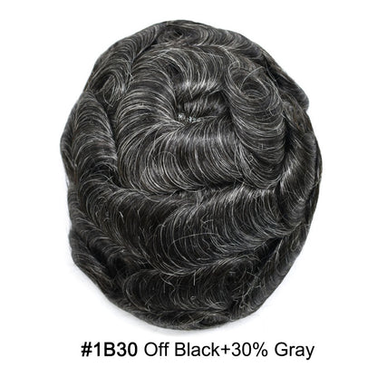 SINGA HAIR Toupee for Men Poly Skin Hair System Lace Front Hair Replacement System Hairpieces Bleached Knot