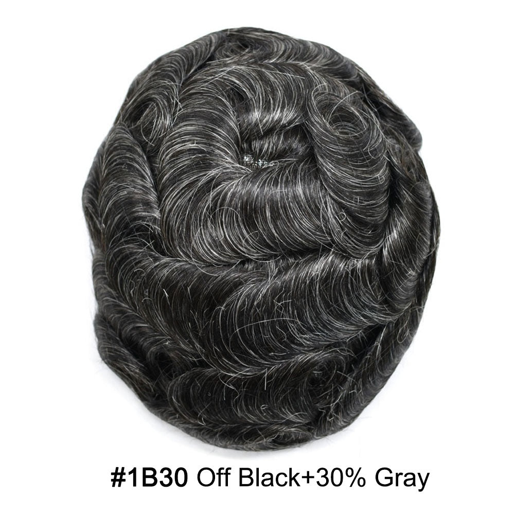 SINGA HAIR Toupee for Men Real Human Hair Piece French Lace Mens Hairpiece NPU Poly Coating Breathable Mens Toupee Hair Replacement System Natural Hairline