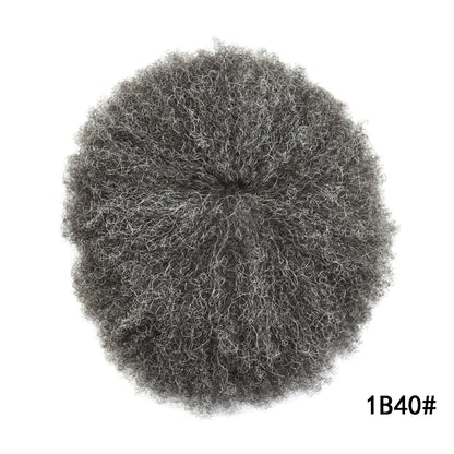 SINGA HAIR Afro Toupee For Black Men Human Hair Replacement System Units 0.12mm Durable Full Poly Skin Mens Hairpiece African American Mens Weave Hair Units