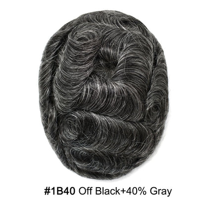 SINGA HAIR Toupee for Men Real Human Hair Piece French Lace Mens Hairpiece NPU Poly Coating Breathable Mens Toupee Hair Replacement System Natural Hairline